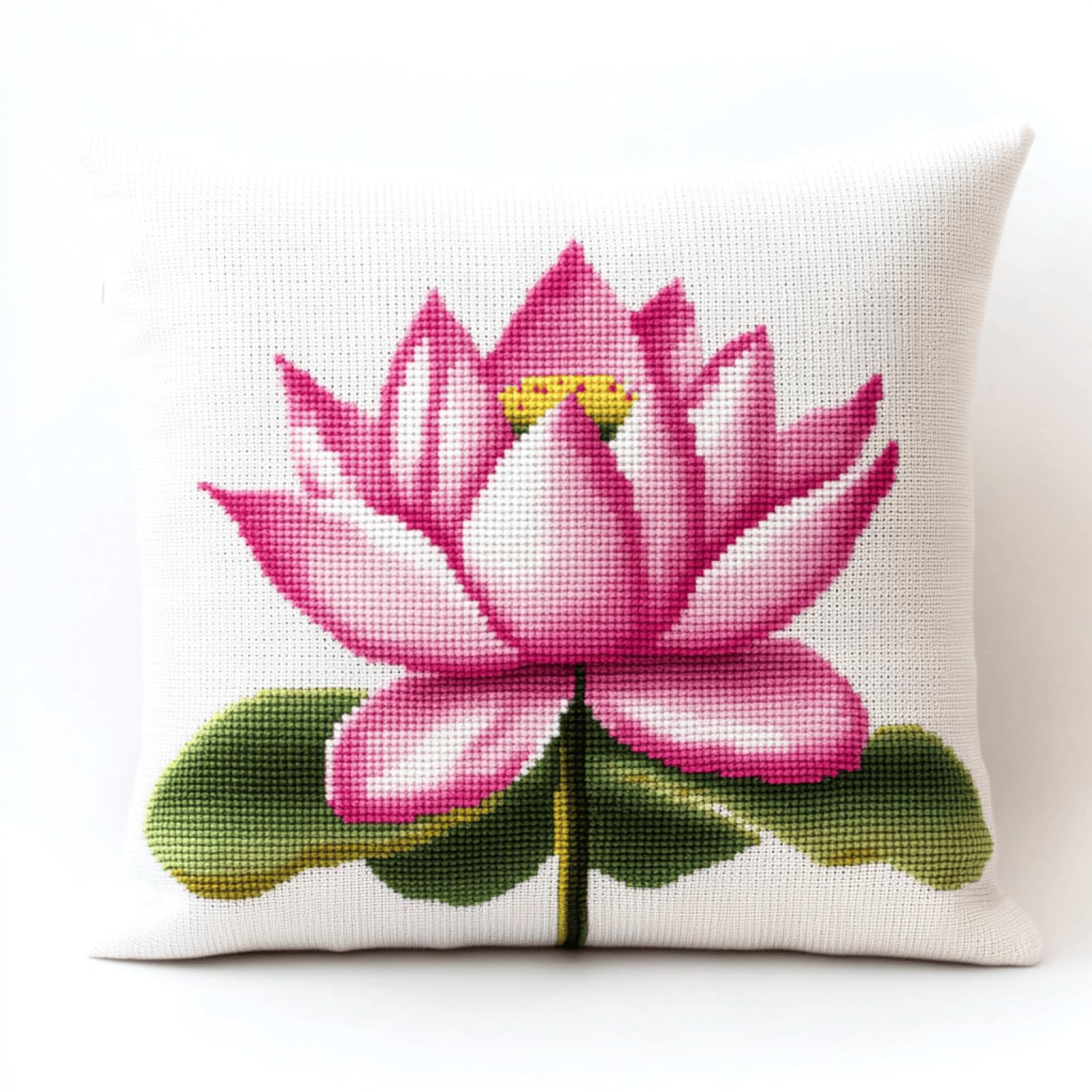 kitphoenix Latch Hook Cushion Kit for Adults Beginners, Pre-Printed Latch Hook Pillow Kit with Yarn and Hook Tool,DIY Cushion Cover for Sofa Home Décor,43x43 cm