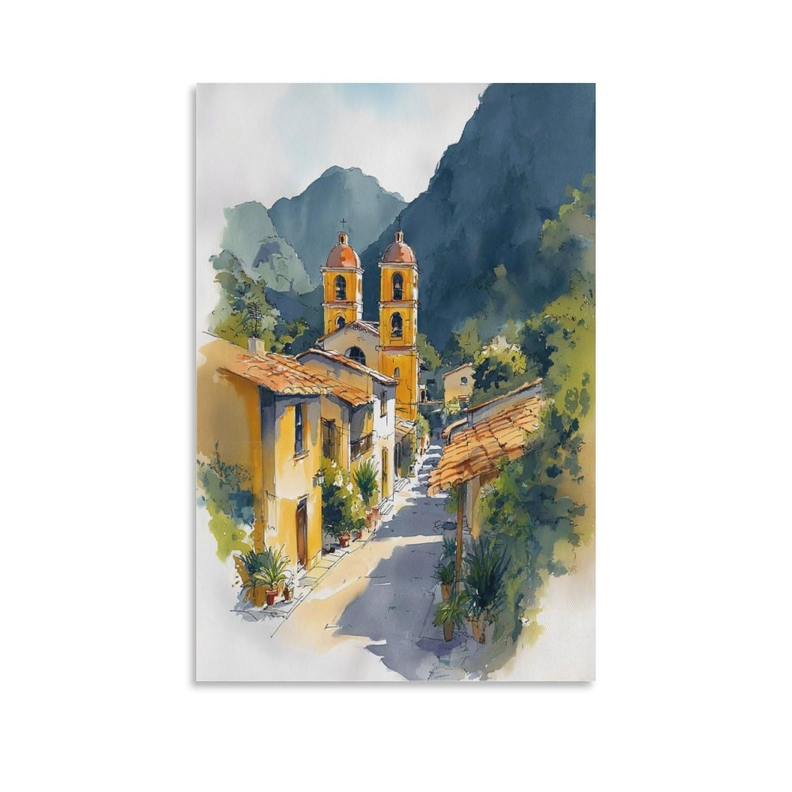 Oaxaca 24x36inch(60x90cm) Vintage Travel Poster Watercolor Canvas Art