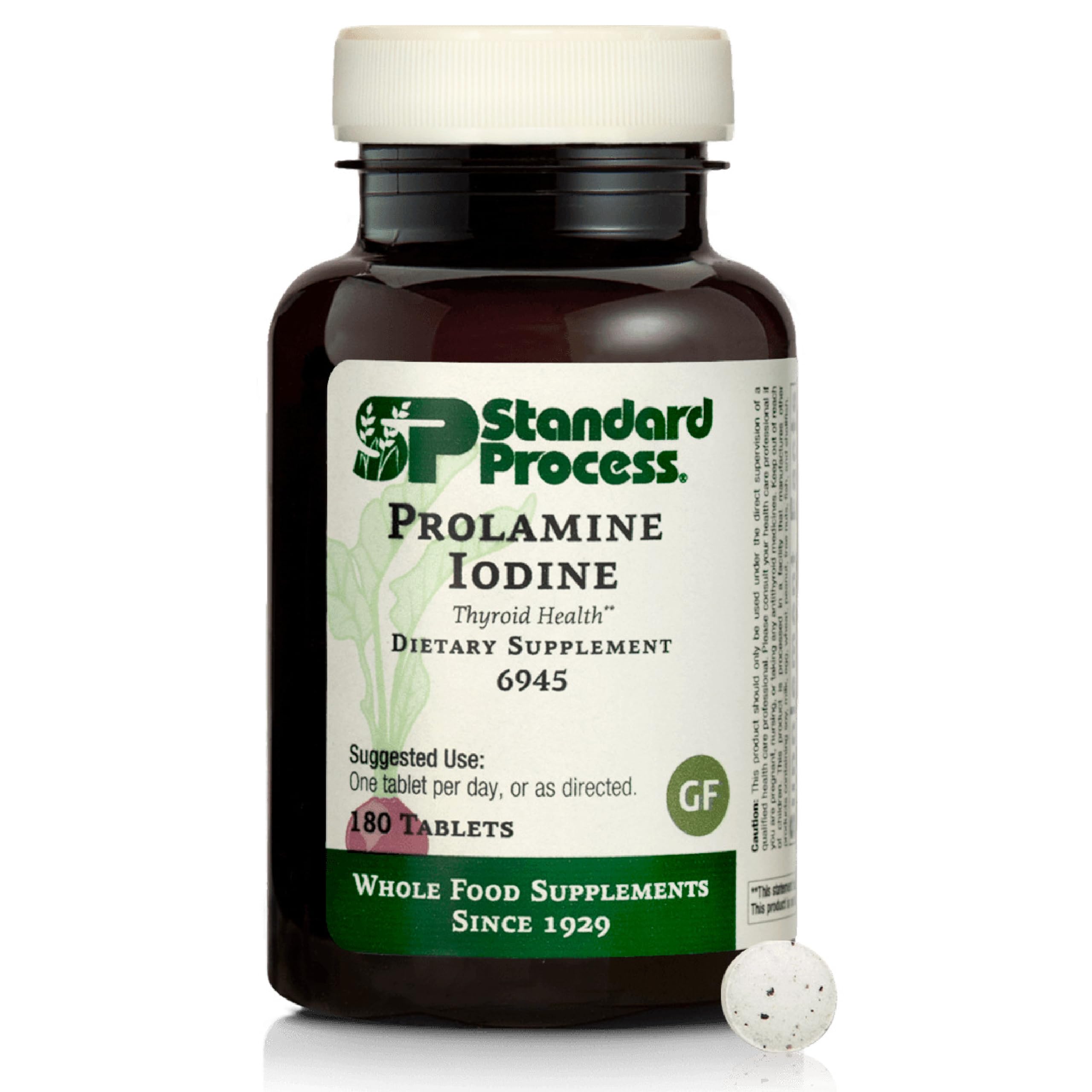 Prolamine Iodine - Thyroid Support with Calcium Lactate, Iodine, Calcium & Magnesium Citrate - 180 Tablets