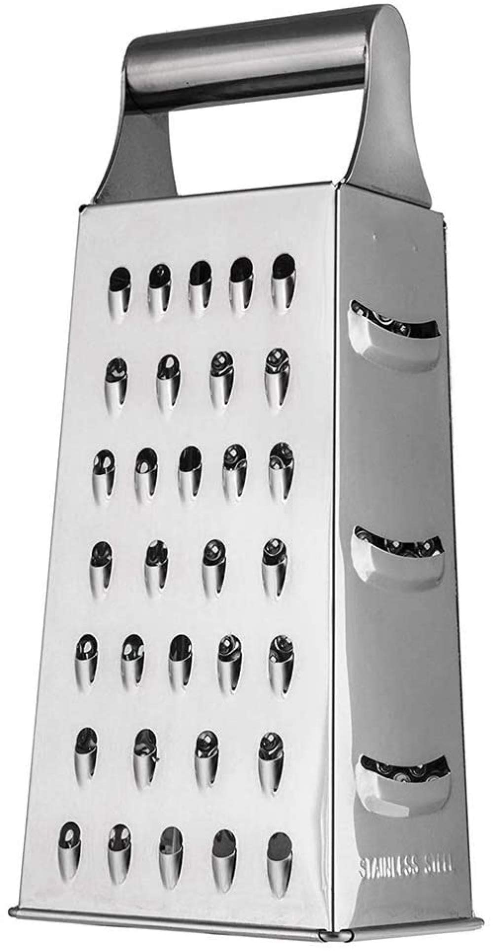GRATTUGIA 4 LATI VERTICALE MANUALE FORMAGGIO VERDURE INOX PIRAMIDE MULTIUSO 22cm