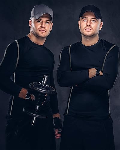 Miniatura 6 de Hicarer Paquete de 6 camisas de compresión atlética para hombre camisetas de manga larga para entrenamiento correr camisetas deportivas