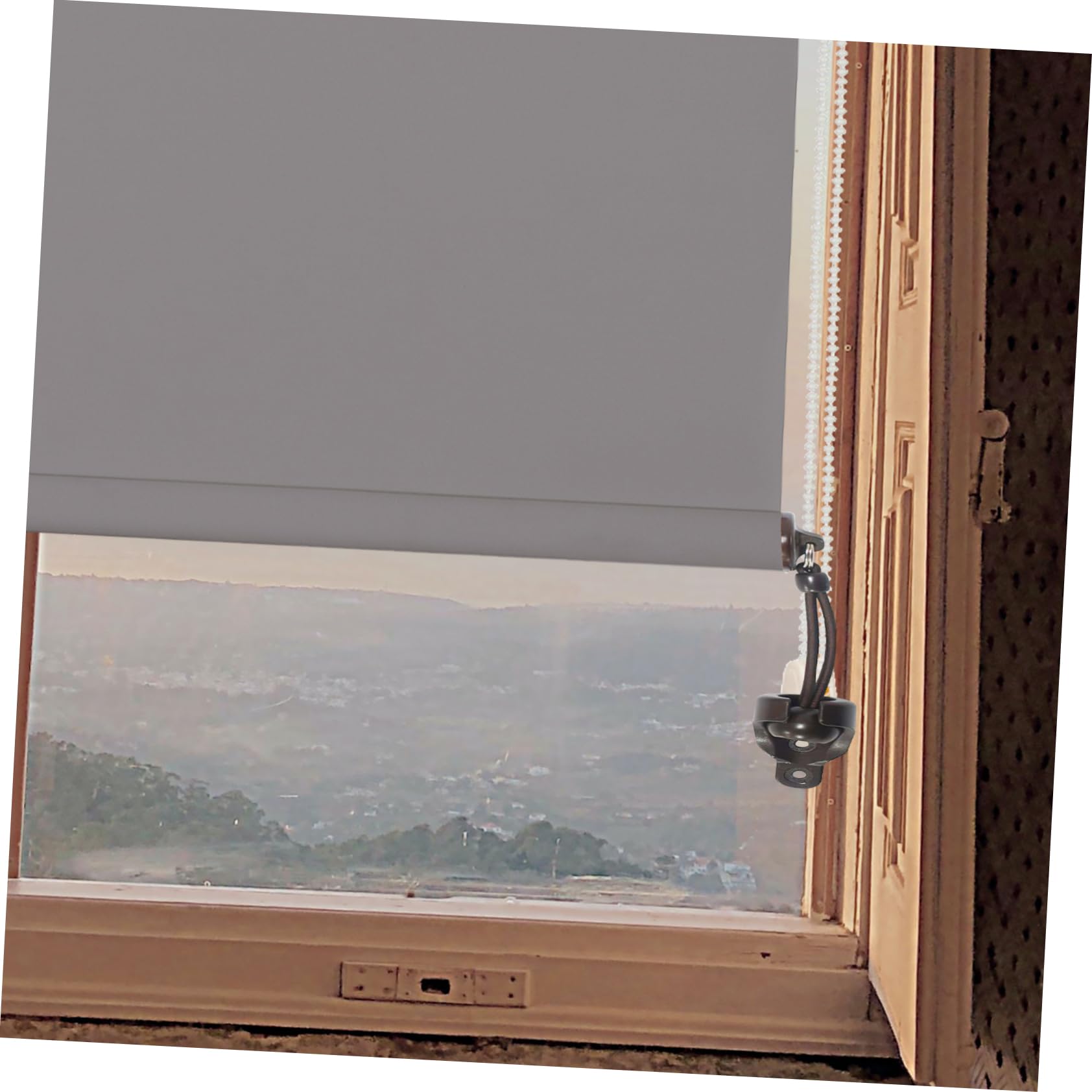 QUMIIRITY 1set Bungee Cord Curtain Bracket Set Multi-Function Tie Down Kit for Shades Brackets with Bungee Tie for Blinds Window Treatments