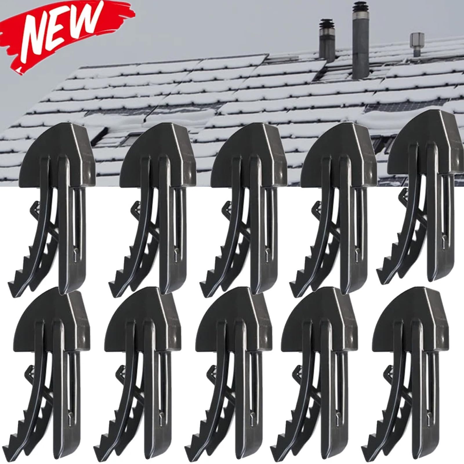 20 Stück Universell Snow Stop PV Schneehaken Solarpanel Schneeleitclips für Photovoltaik-Paneele - Einfache Installation Schneefallschutz