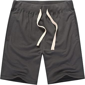 AMY COULEE Mens Casual Classic Shorts Athletic Cotton Sweat Shorts with Drawstring