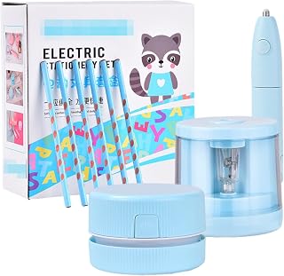 Student Electric Stationery Box Set Eraser Desktop Electric Vacuum Cleaner-Blue Suit