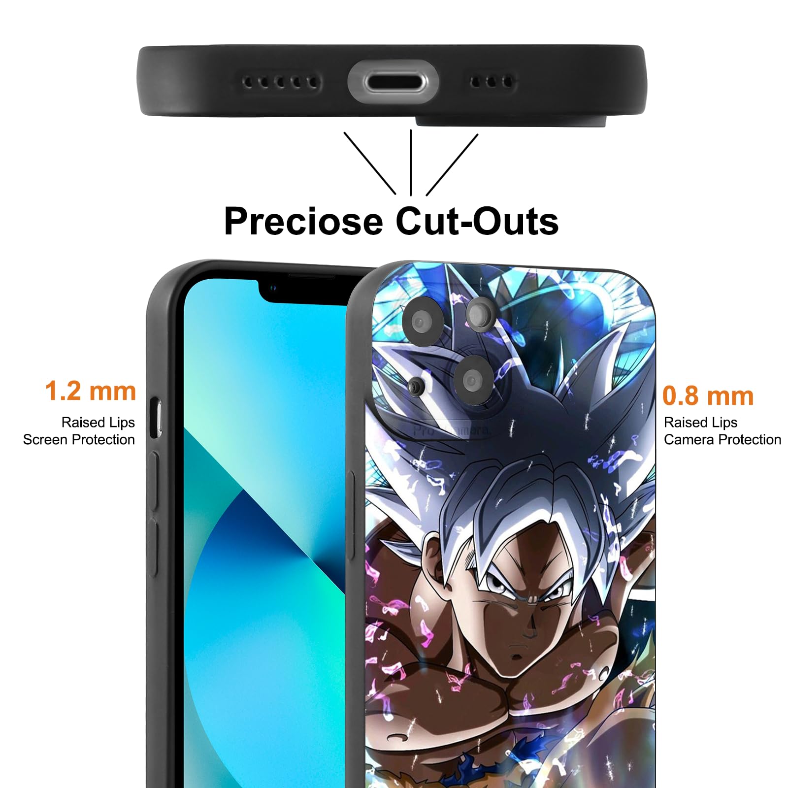 4 Confezioni] Anime Custodia per Apple iPhone 11 Pro Max 6.5 Pollice, Con Dragonball Super Z DBZ Son Goku Manga Cartone Motivo Protezione Cover Della Lente Case Modello TPU Silicone Antiurto, 01