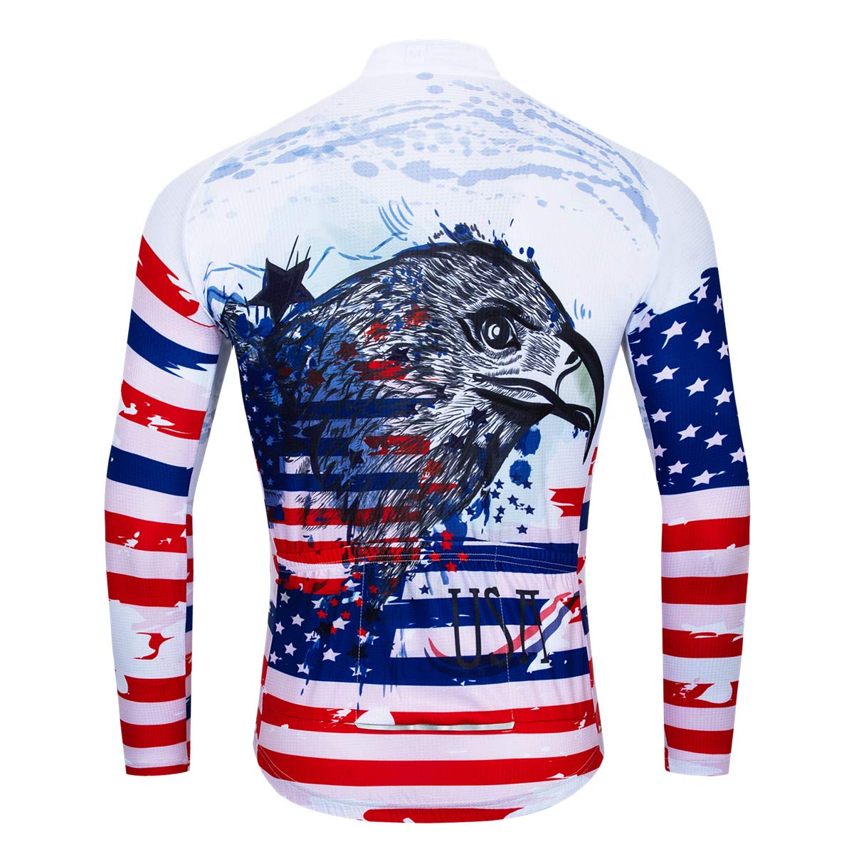 USA Long Sleeve Cycling Jerseys Men Autumn Spring Bicycle Clothing Riding Sportswear Breathable MTB Jersey