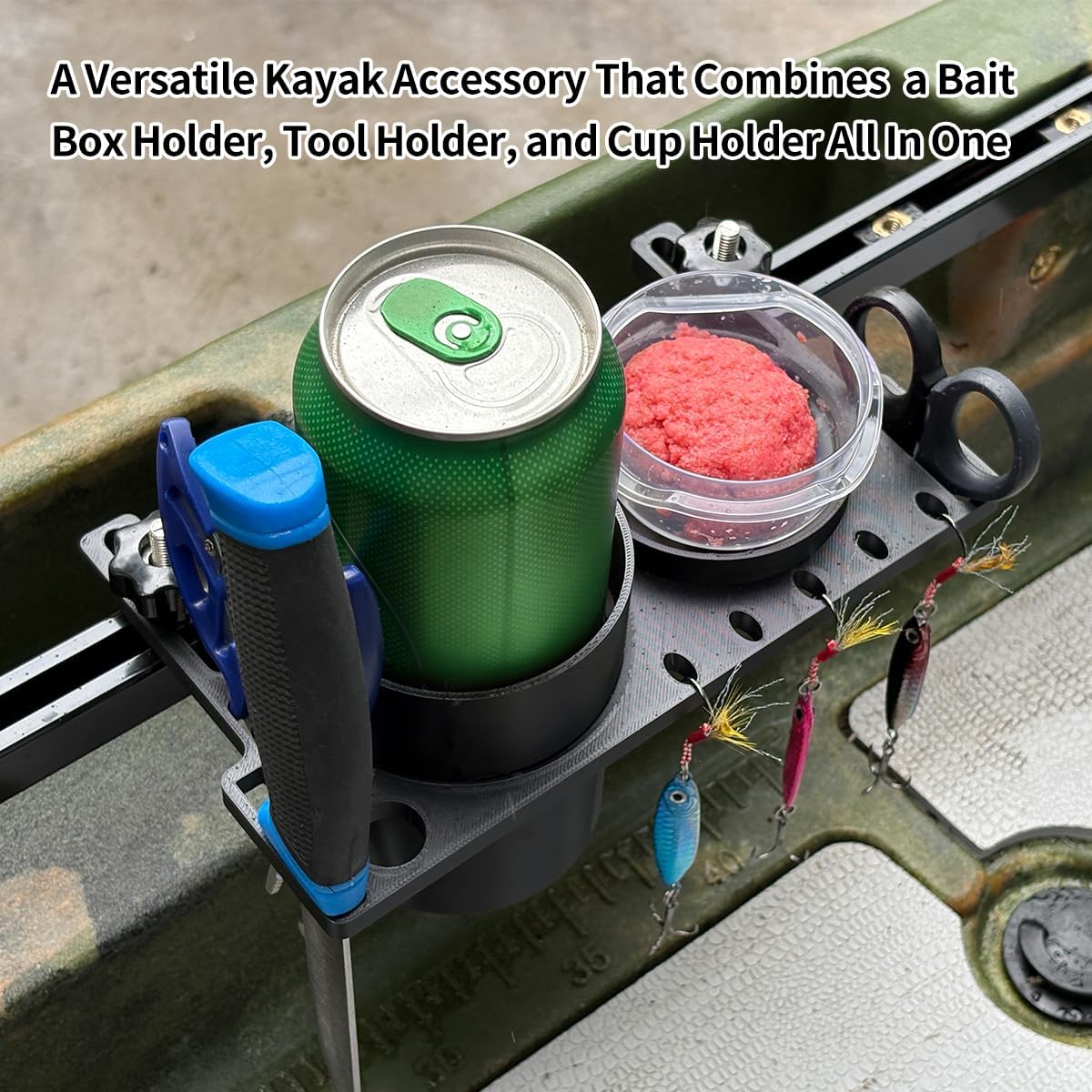 Kayak Drink Holder,No Drill Fishing Tool Organizer for Boat image 2