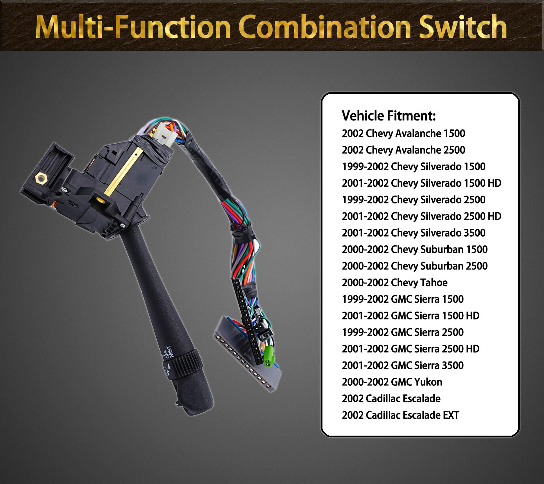 Interruttore Multifunzione Nakuuly Per Chevy Silverado, Suburban E GMC Sierra 1999-2002 | Sostituisce 26100839, Con Cruise Control