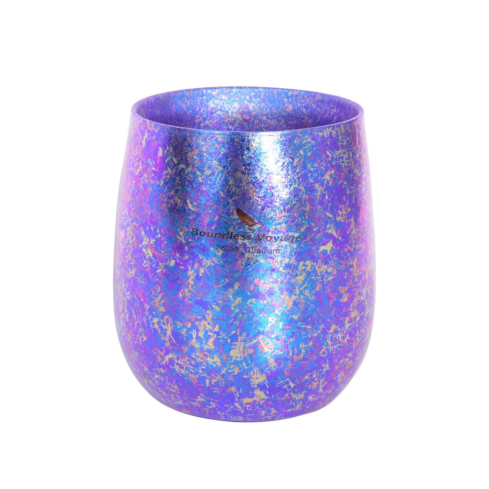 Boundless Voyage Ti3084D Tasse en titane coloré double couche anti-brûlure pour le thé, le vin, la bière, le jus de fruits Violet