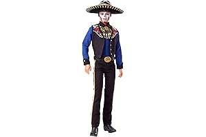 Dia De Los Muertos Ken Doll In Colorful Attire And Sombrero