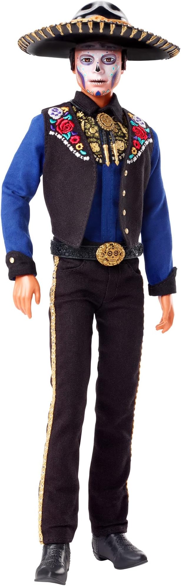 Signature Fashion Doll, 2022 Día De Muertos Ken Collectible Wearing Shirt, Vest & Sombrero with Calavera Face Paint