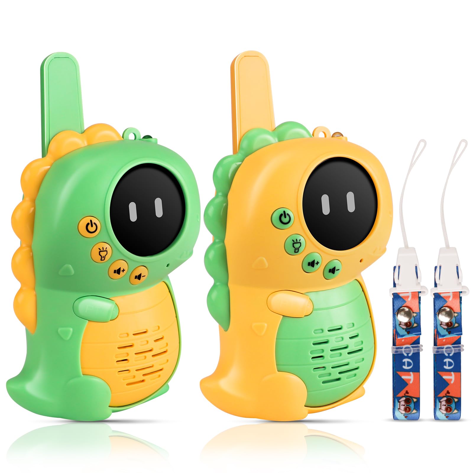 AmyBenton Dinosaur Walkie Talkies Kids, Dinosaur Toy for 3-8 Year Old Boys, Outdoor Walkie Talkies for Travel Camping Playground, Xmas Birthdays Gifts for Boys and Girls