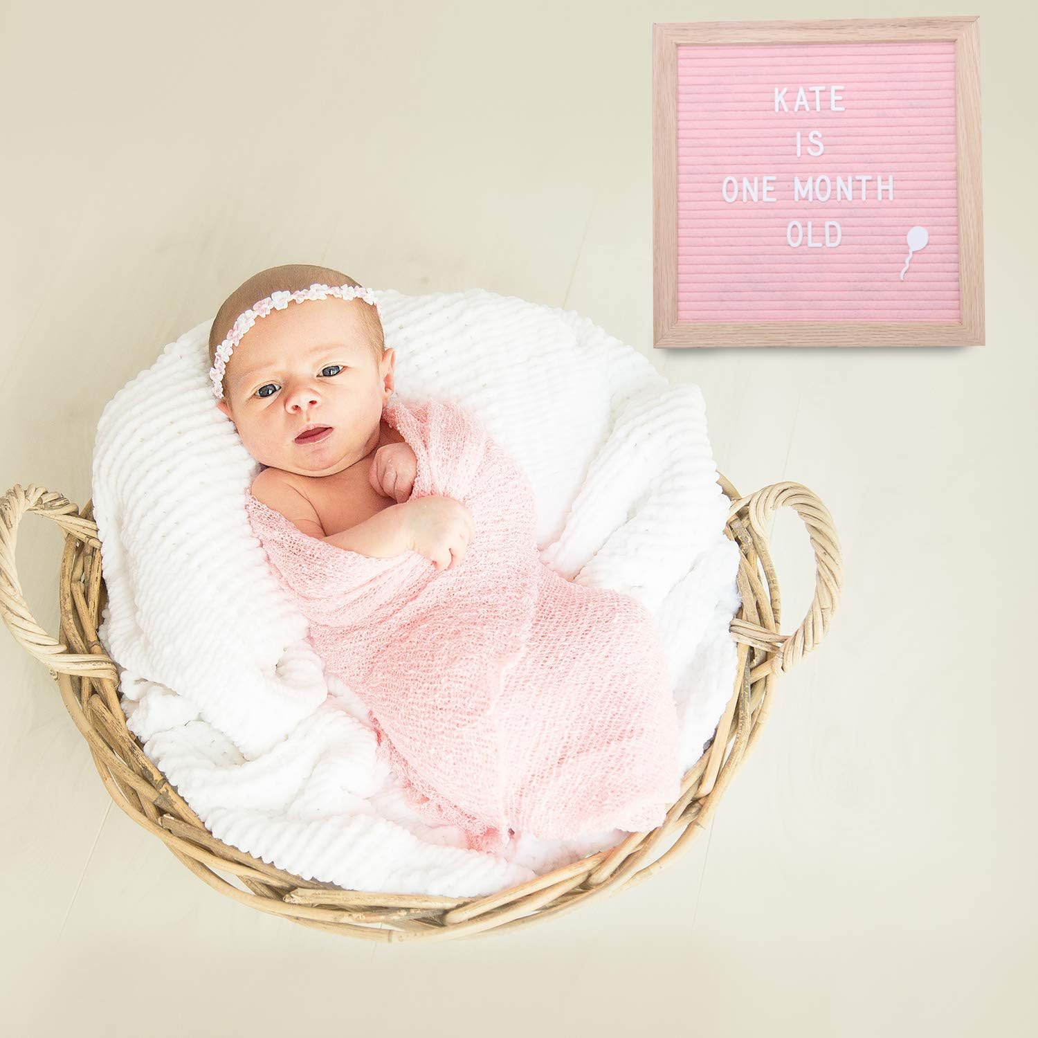 Pink Felt Letter Board 10x10in Changeable Letter Board with Letters White Precut, Felt Message Board, Oak Frame Wooden Letter Board, Baby Announcement Sign, Pregnancy Milestones Classroom Office Decor