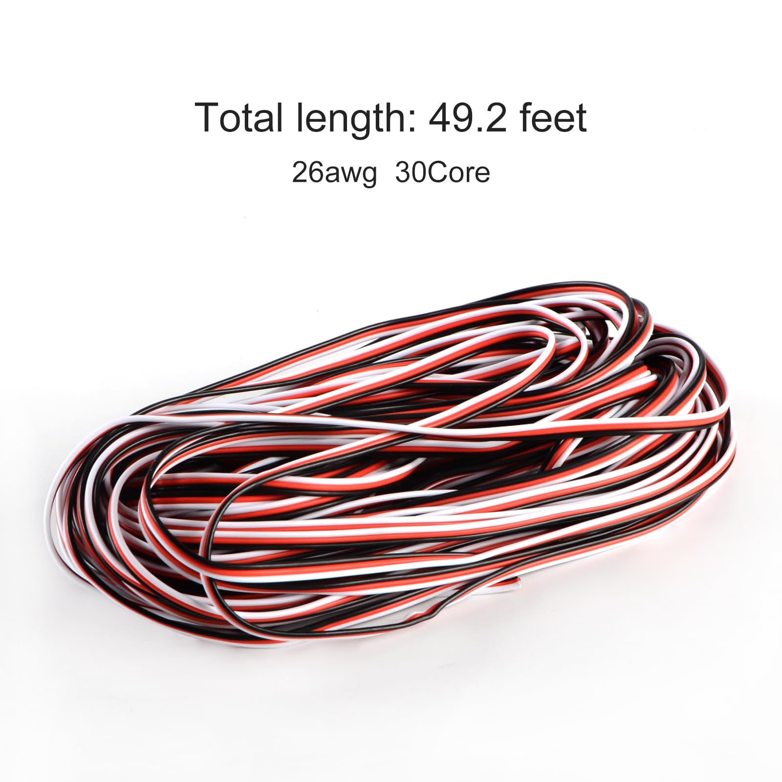 YXQ 26AWG Servo Cable 50 feet 3-pin Line for Futaba JR RC Servo Hobby Model Aircraft Model Wiring 30 corex0.08mm