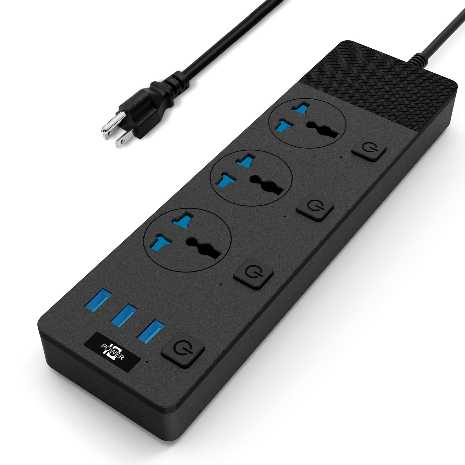 Buy Power Strip, Surge Protector with 3 Universal AC Outlets and 3 USB