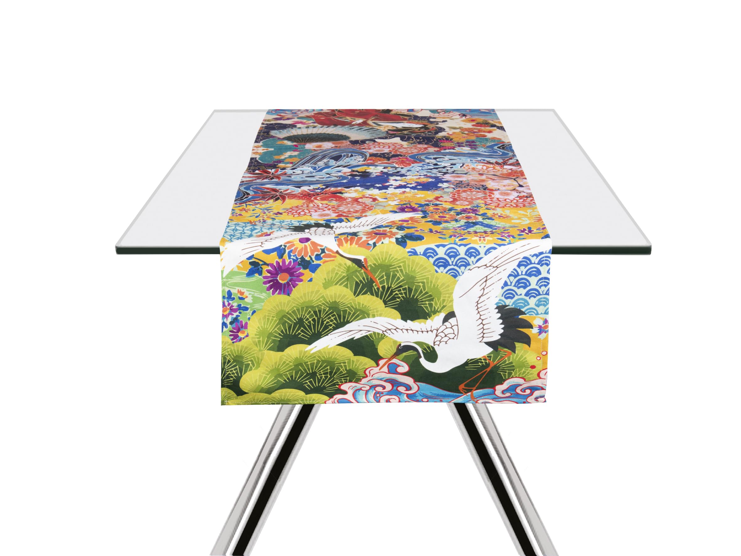 Excelsa Kimono Table Runner, 100% Cotton, 45 x 140 cm, Oriental Decoration