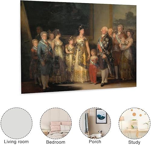 Miniatura 3 de Póster artístico de Francisco de Goya con Carlos IV de España y su familia, 1800 impresiones artísticas de pared para decoración de pared,