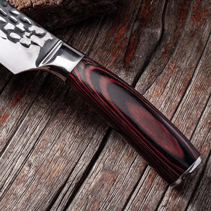 Meat Cleaver Knife, 5Cr15mov 7inch Chef Knife Forged Stainless Steel Kitchen Knives for Meat Fish Fruit Vegetables Slicing Cleaver Butcher Knife