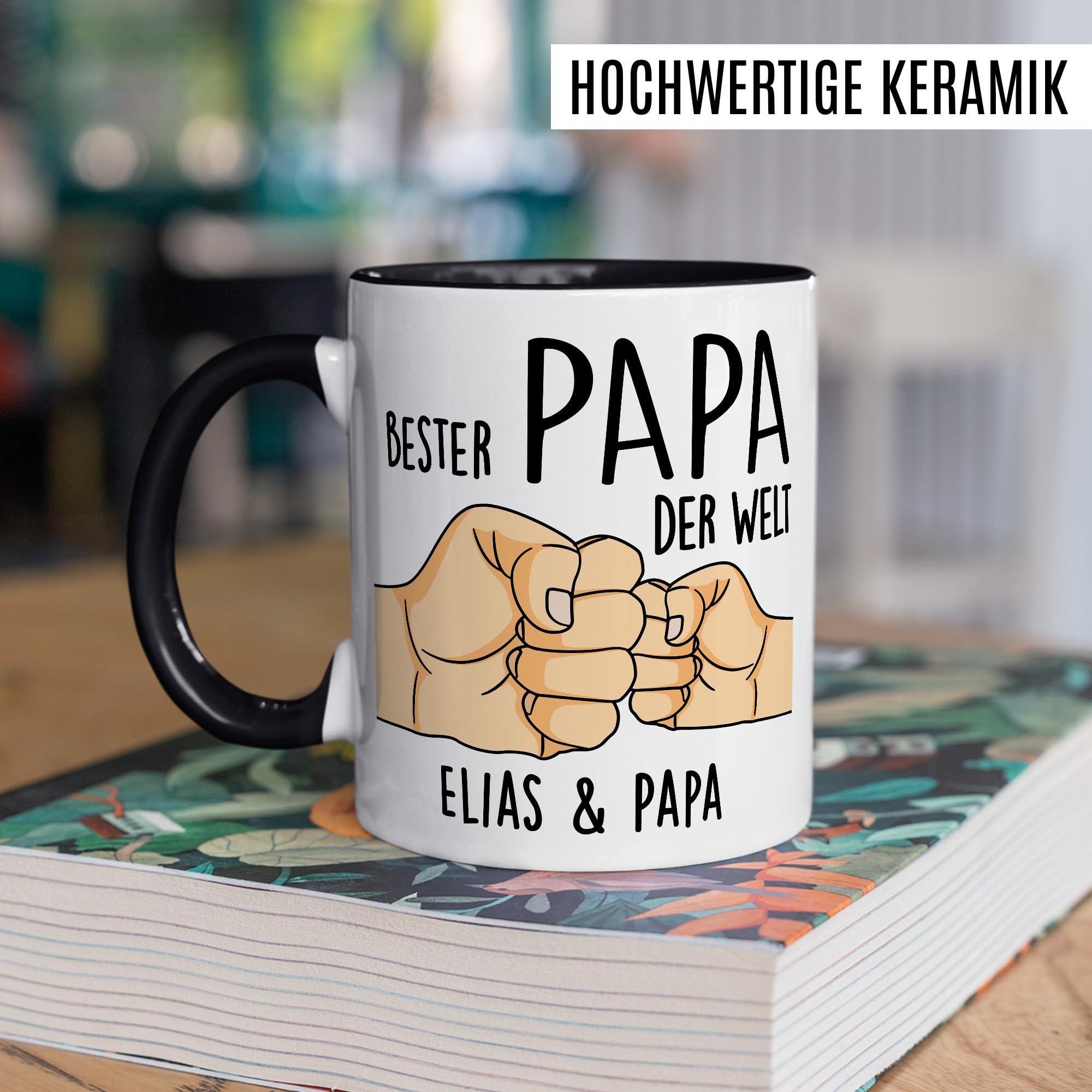 Tazza personalizzata con scritta in lingua tedesca Papà Bester Papa der WeltName & Name Idea regalo per la festa del papà, tazza da caffè con scritta in lingua tedesca