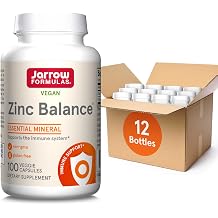 Jarrow Formulas Zinc Balance 15 mg - 100 Servings Veggie Caps Includes Copper Essential Mineral for Immune System Support - Immune Support Supp - Gluten Free Zinc Copper Supp - Vegan, Pack of 12