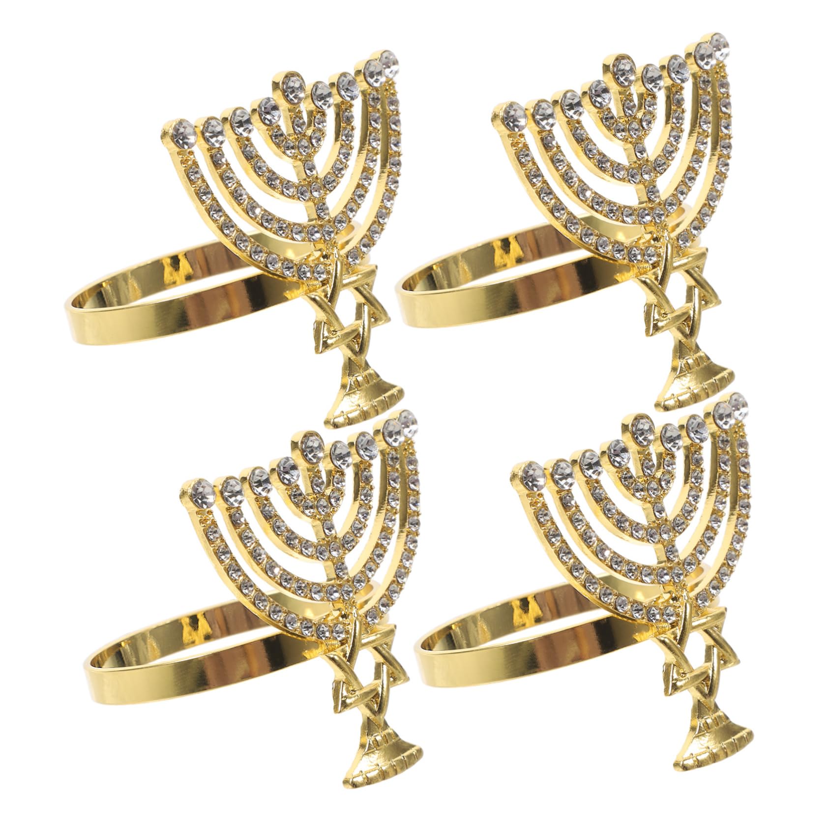 EXHUMKY 4 Piezas Servilleteros Kosher Sostenedores del Anillo De Servilleta Anillos De Servilletas De Papel Servilleteros Dorados Bandas De Servilleta Golden Aleación De Zinc