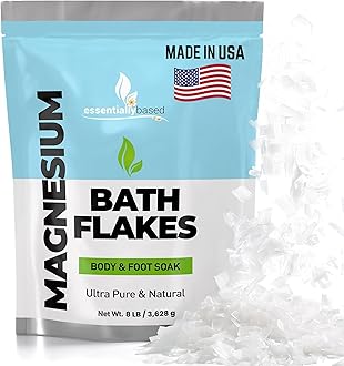 Magnesium Flakes - 8 LB Ultra Pure Magnesium Chloride Flakes in Resealable Pack - Use for Bath Soak or Foot Soak - A Better Alternative to Epsom Salt