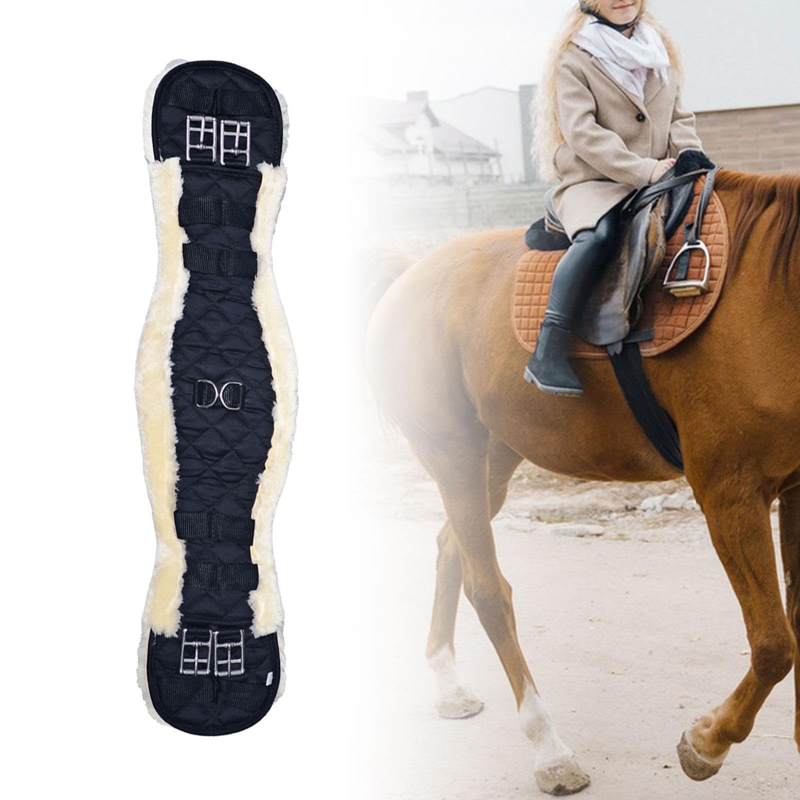 harayaa Cincha de de Imitación de Lana de Cordero, Correa de Silla de Montar, Cincha Resistente para Caballos, Accesorios para Sillas de Montar Inglesas