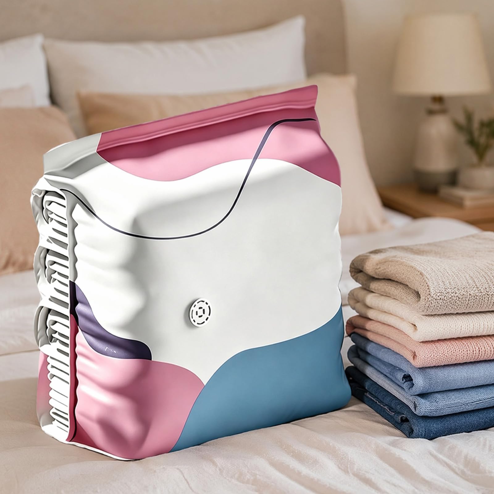 4pcs Travel Vacuum Bags Reusable No-Pump Vacuum Storage Bags (Medium)