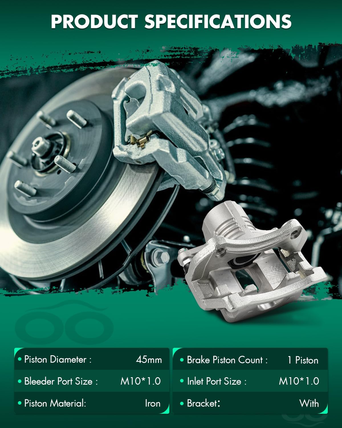 SCITOO Rear Left Brake Caliper With Bracket 18B5118 Compatible For Cadillac For CTS 2008-2013