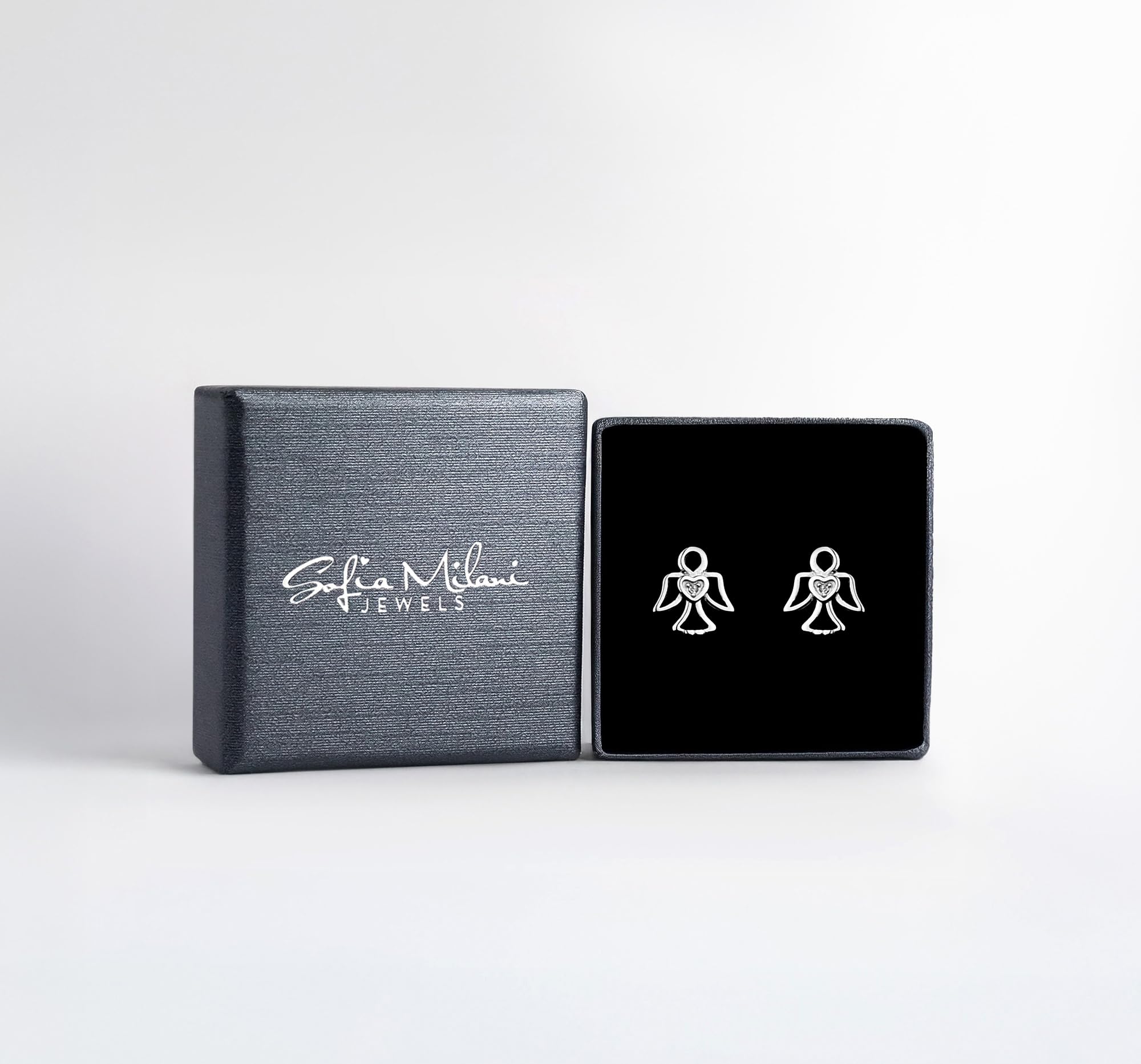 SOFIA MILANI - Pendientes para Mujeres en Plata de Ley 925 - con Circonitas - Pendientes de Ángel - 20690