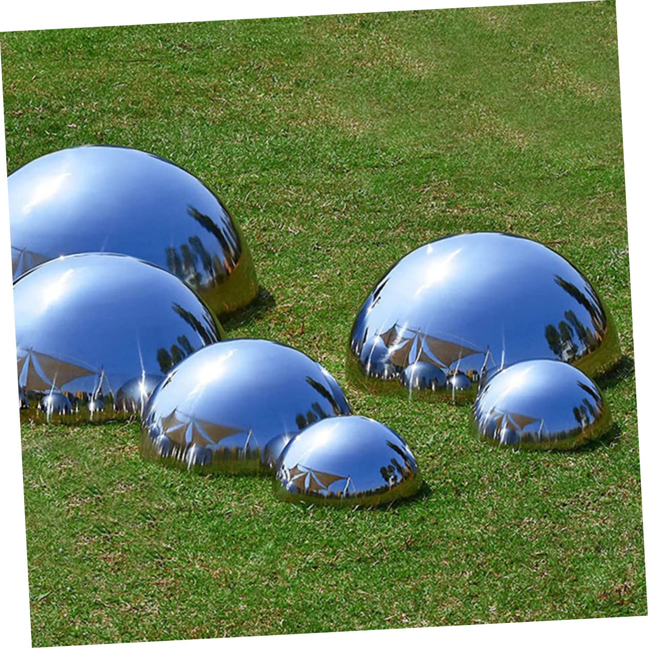 5 Pièces Sphères Miroir Acier Inoxydable Pour Jardin - Déco Extérieur Réfléchissante - Tailles Variables