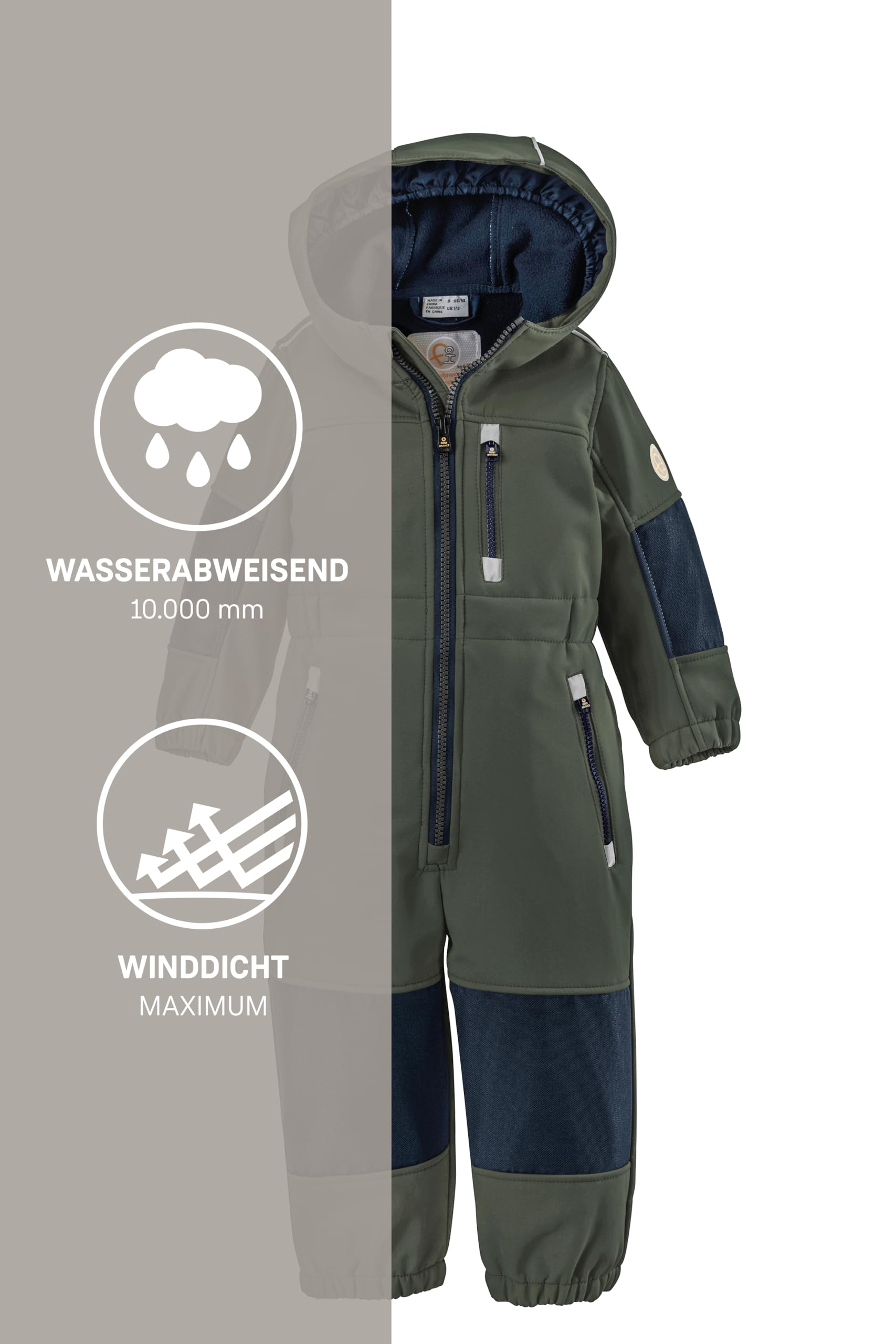first instinct by killtec Unisex Baby Fiow 35 Mns Onpc Softshell Overall mit Kapuze (1er Pack)