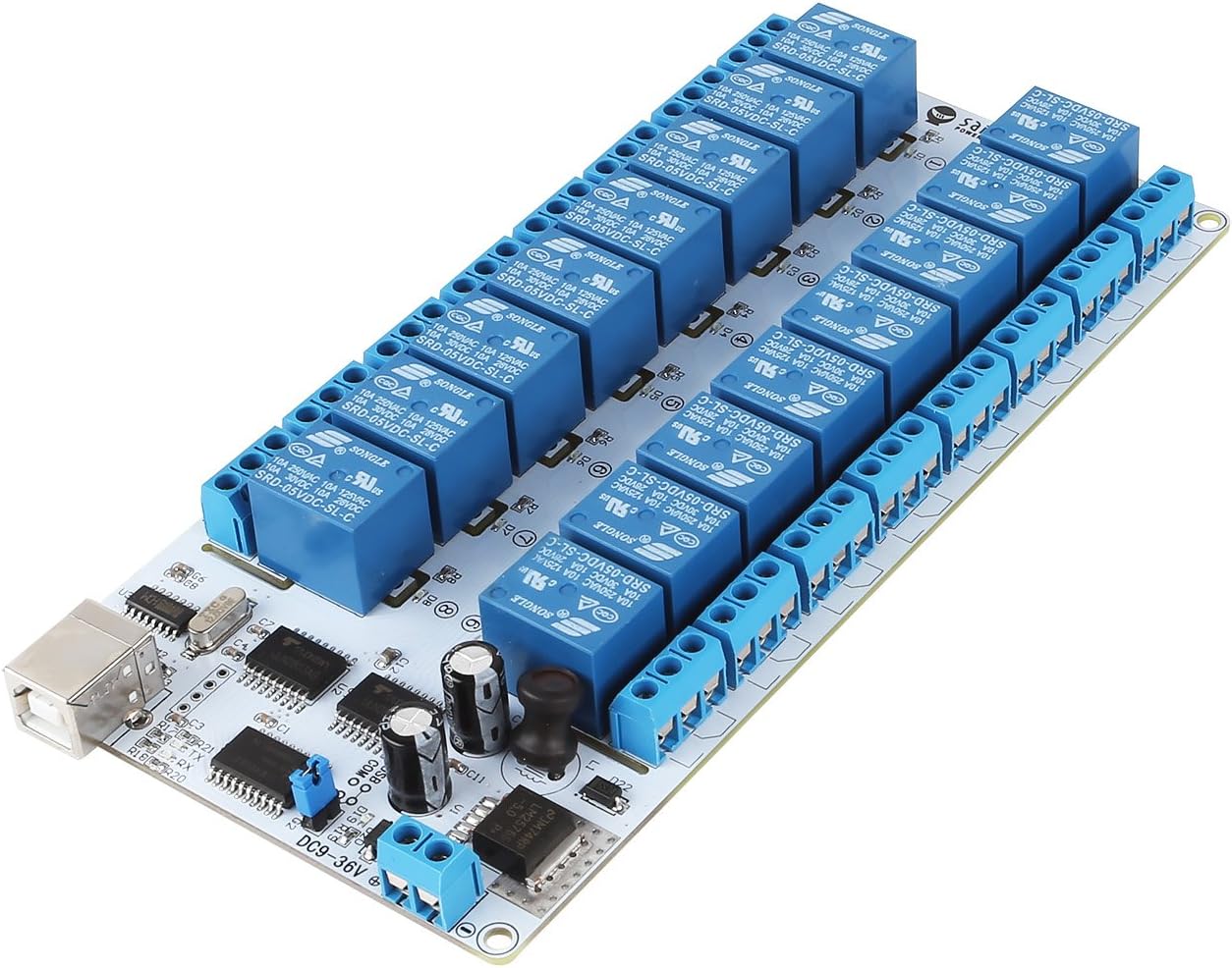 SainSmart 16-Channel 9-36V USB Relay Module