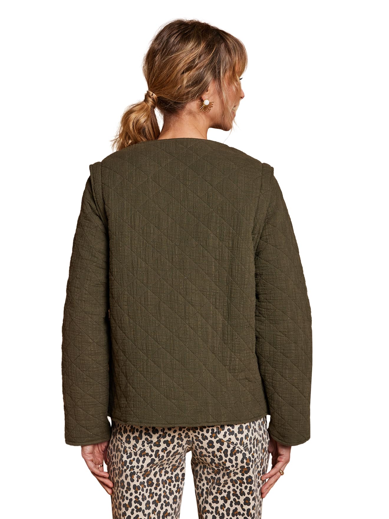 ENVIE DE FRAISE Gesteppte Tragejacke aus Musselin mit Recycling-Polyester & Bio-Baumwolle Khaki 32
