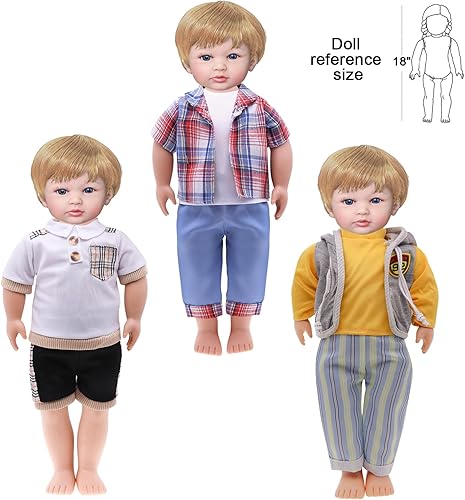 Miniatura 5 de Ropa de muñeca de niño de 18 pulgadas, accesorios de muñeca de bebé de 18 pulgadas, ropa de muñeca de 8 piezas para niños, regalo de cumpleaños y