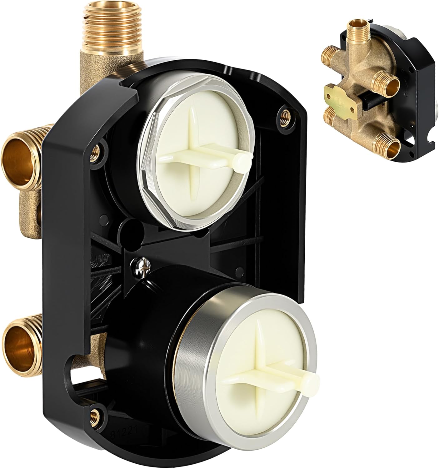 R22000 Shower Valve, Shower Diverter Rough in Valve, 3-Way 6-Way Universal Integrated Brass Diverter Valves, 1/2in NPT, Pressure-balance Rough-In Valves
