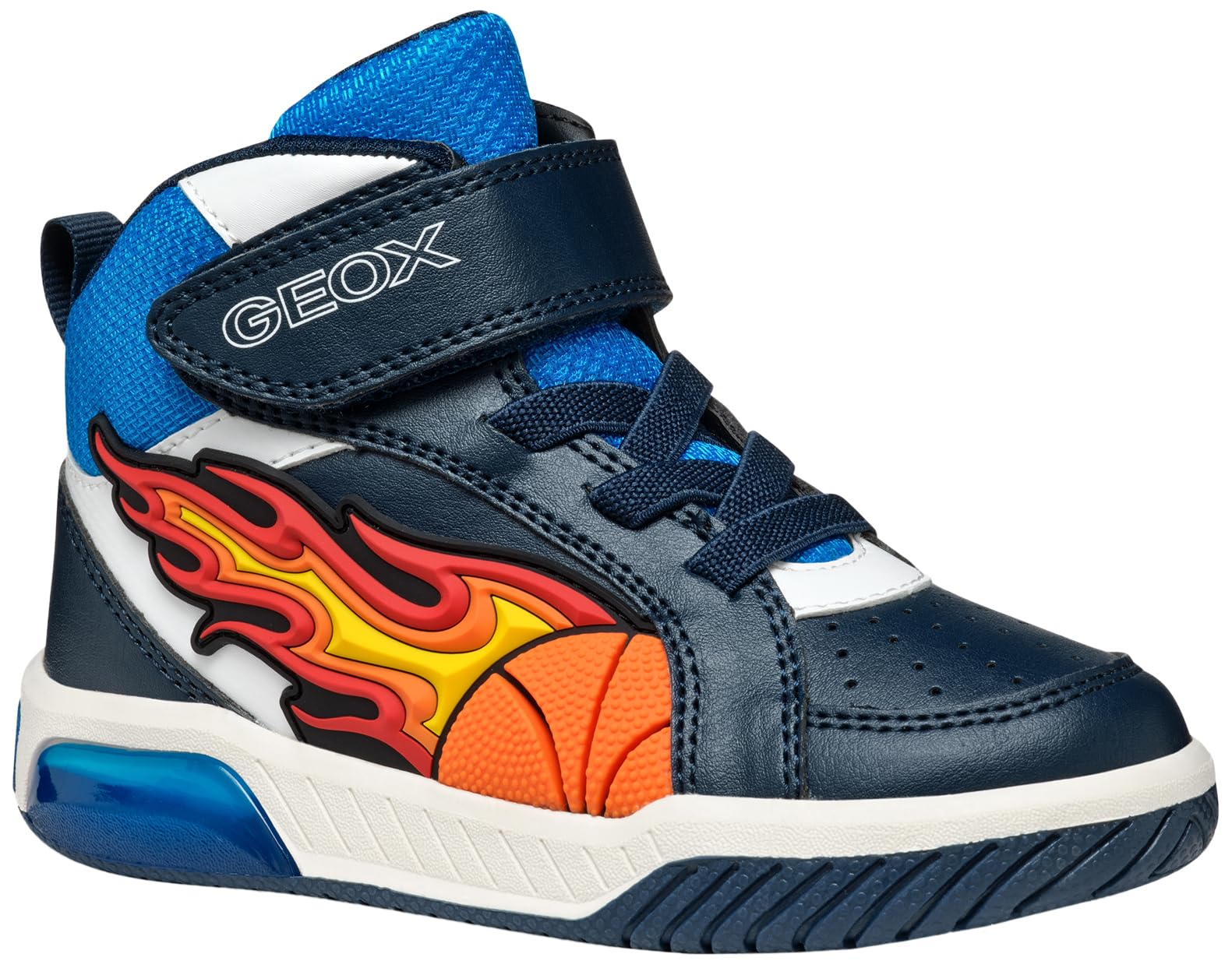 Geox J INEK BOY Sneaker, Navy/LT Blue, 10 UK