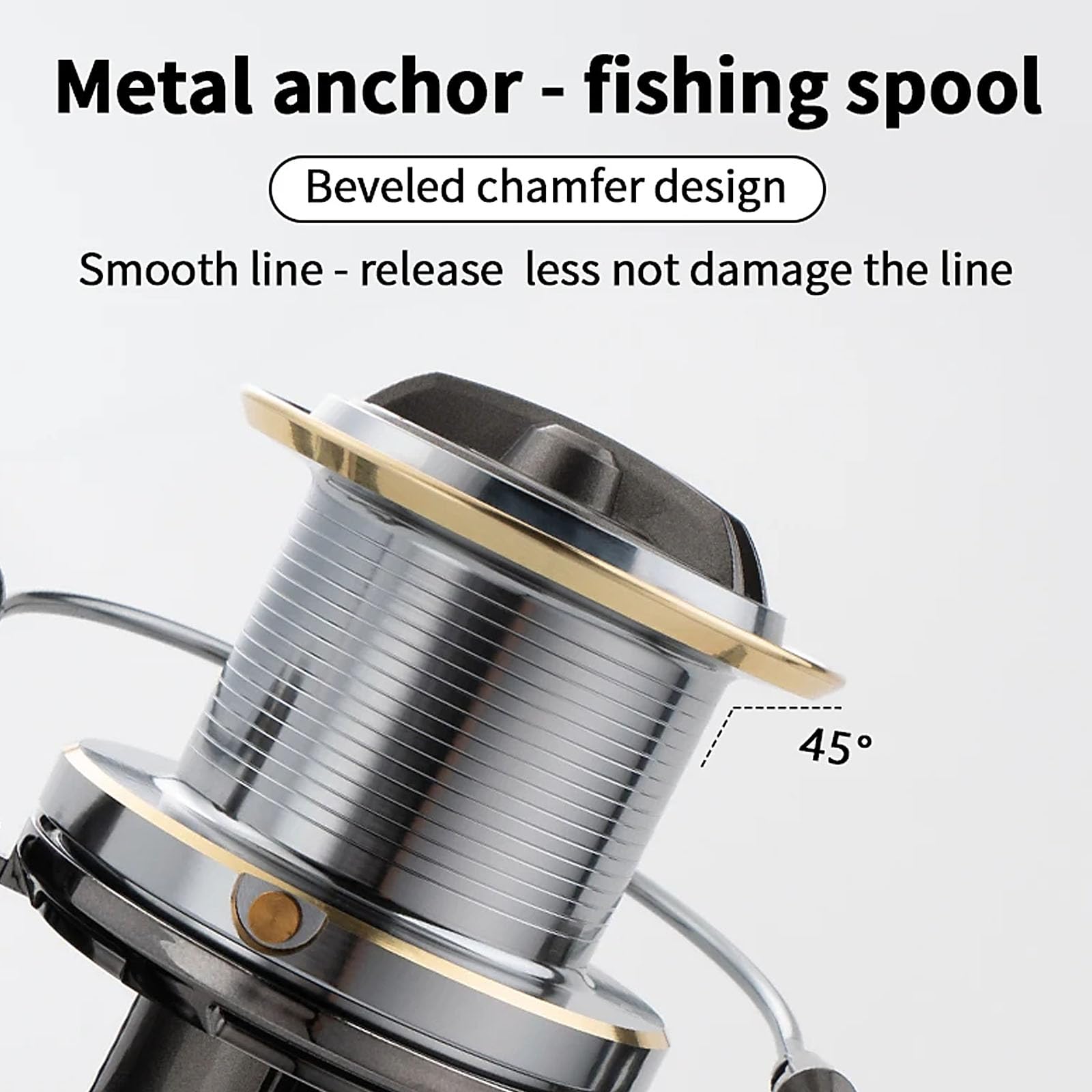 Moulinet de pêche ergonomique de rechange en métal pour pêcheur - Poignée de pêche ergonomique