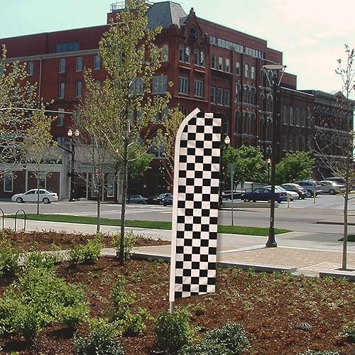 Miniatura 4 de Infinity Republic - Kit de bandera y mástil a cuadros en blanco y negro - Perfecto para negocios, concesionarios, eventos, tiendas, etc