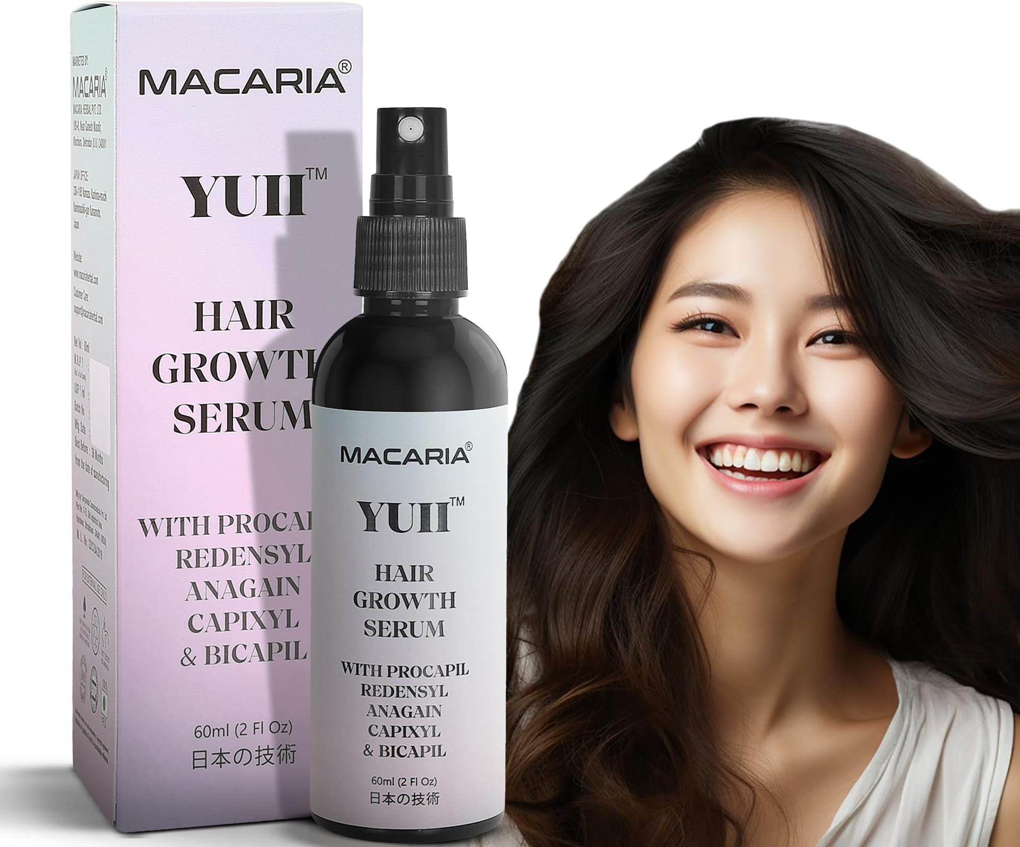 Yuii Procapil Hair Growth Serum with Redensyl & Capixyl, for Anti Thinning & Hair Loss, with Advanced Anagain & Baicapil, Infused with Essential Vitamins & Saw Palmetto, for Men & Women, 2 Fl