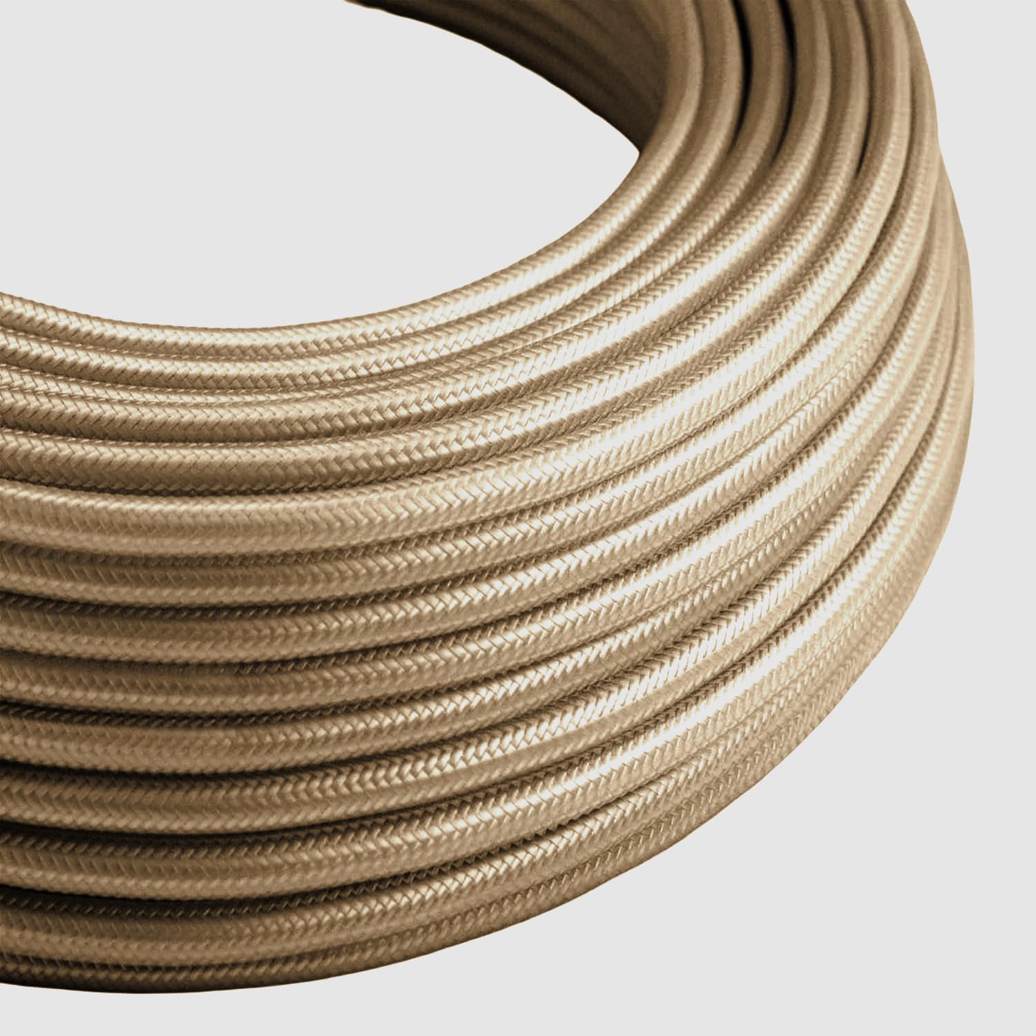 LEDSone Vintage Cream 3 Meter/9.8ft 3 Core Round Fabric Cable Electrical Wire, Electrical Cables, Flexible Cord, Textile Cables for Custom Light Fittings and Cable Replacement
