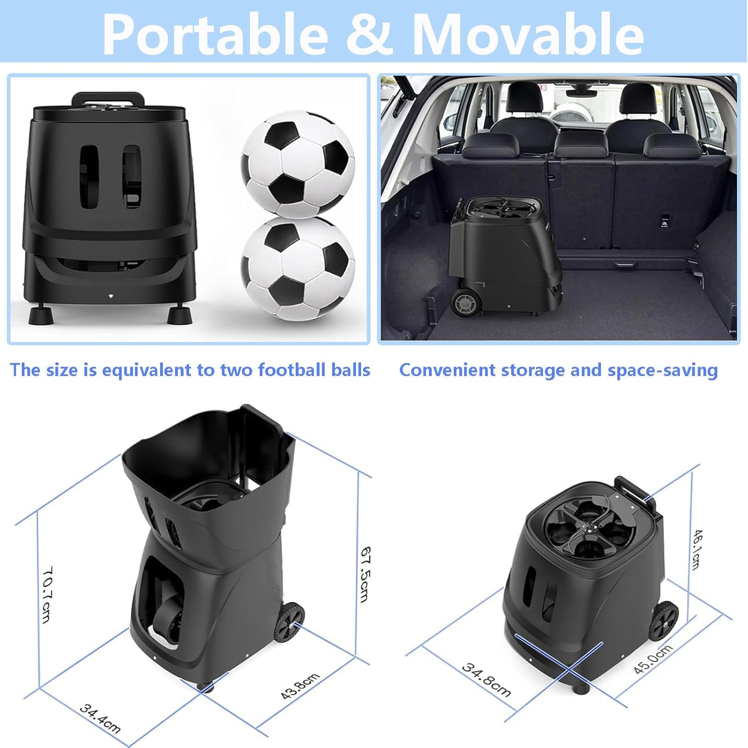 Tennis Ball Machine, Tennis Ball Launcher with External Battery, Dual-Control via App&Remote, 115+Ball Capacity,Multiple Training Mode Self-Program