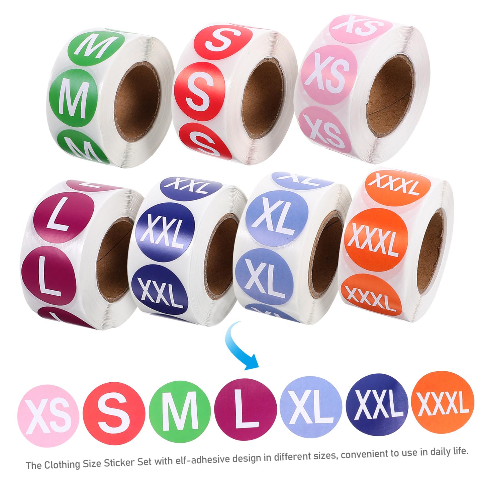 LALAFINA 21rotoli Etichette Adesive Per Abbigliamento Taglie - Stickers Autoadesivi Per Organizzare Vestiti Facili Da Applicare e Resistenti Per Uso Domestico e Al Dettaglio