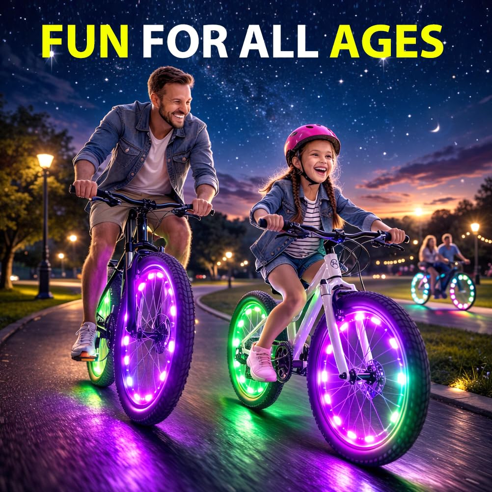 Amazon.com: BLITZU - Paquete de 2 luces LED de radios de bicicleta