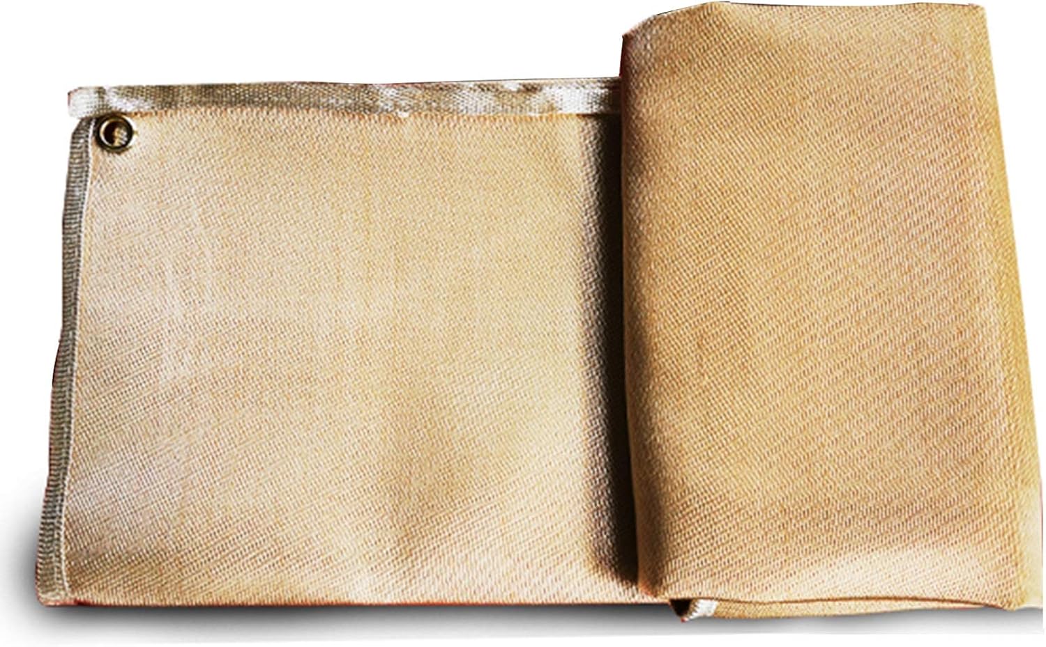 GDMING Heavy Duty Tarpaulin 1mm Thick Welding Blanket, Glass Fiber Fireproof Cloth for Welding Curtain Flame Retardant High Temperature Resistance, 14 Sizes (Color : Beige, Size : 2x2m)