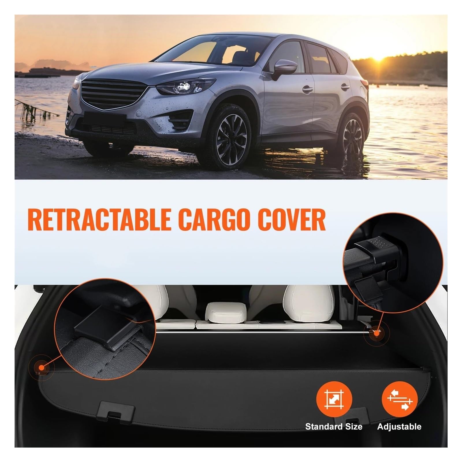 Générique Plage Arrière pour CRV Pare-Soleil sécurité Cache-Bagages