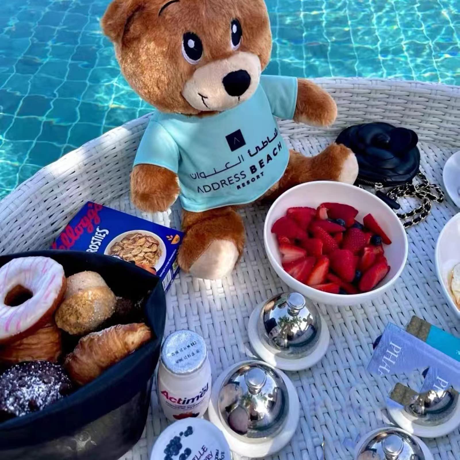 Mesa de Bandeja Flotante para Piscina Fiestas al Aire Libre, Desayuno multifunción, Enfriador Bebidas Beber en la Piscina, Barra Servicio Juegos Agua Libre Verano,White