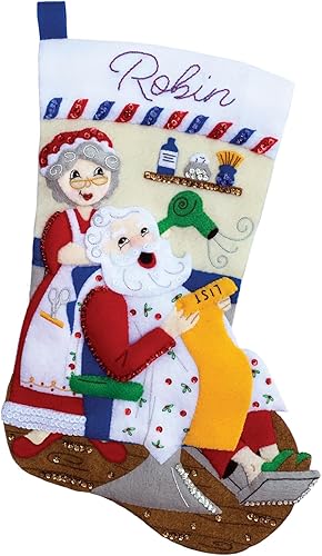 Santa's Stylist - Kit de calcetines navideños de fieltro de 18"