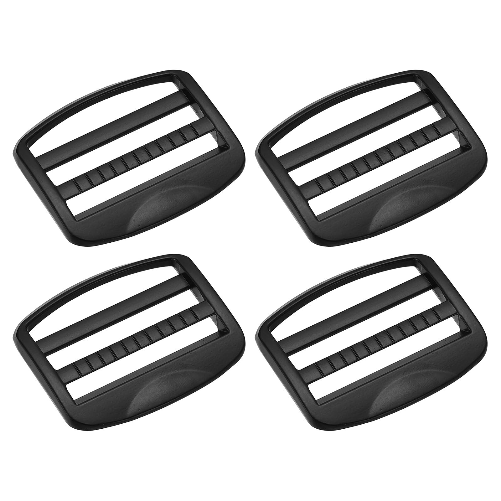 sourcing map Metal Ladder Buckle Slider Tri-Glider Metal Adjustable Buckles, 4pcs 38mm(1-1/2") Inner Width for Webbing Backpack Strap, Black